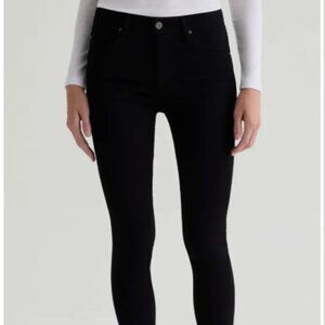 AG Farrah Mid-Rise Ankle Skinny Jeans – Super Black, Size 27